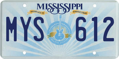 MS license plate MYS612
