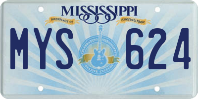 MS license plate MYS624
