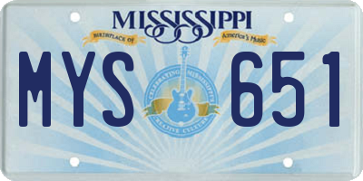 MS license plate MYS651