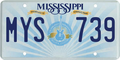 MS license plate MYS739