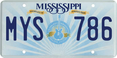 MS license plate MYS786