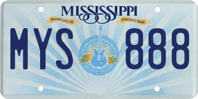 MS license plate MYS888