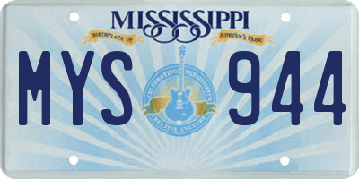 MS license plate MYS944