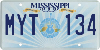 MS license plate MYT134