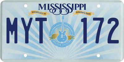 MS license plate MYT172