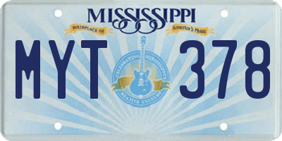 MS license plate MYT378