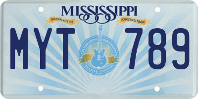 MS license plate MYT789