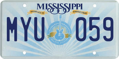 MS license plate MYU059