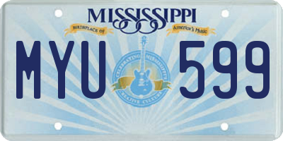 MS license plate MYU599