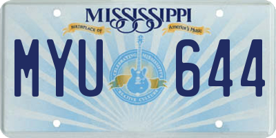 MS license plate MYU644