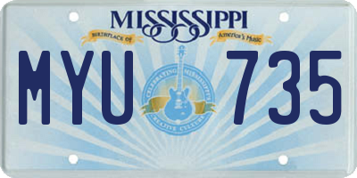 MS license plate MYU735