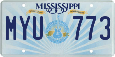 MS license plate MYU773