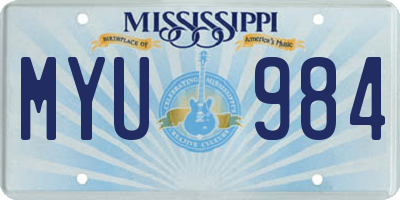MS license plate MYU984