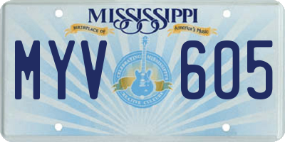 MS license plate MYV605