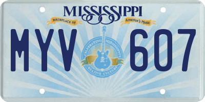 MS license plate MYV607