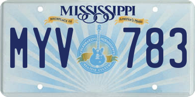 MS license plate MYV783