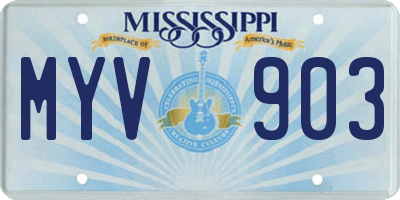 MS license plate MYV903