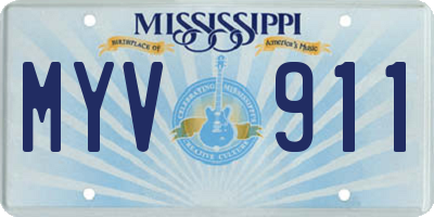 MS license plate MYV911