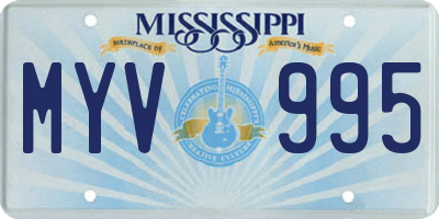 MS license plate MYV995