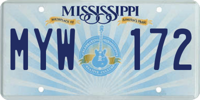 MS license plate MYW172