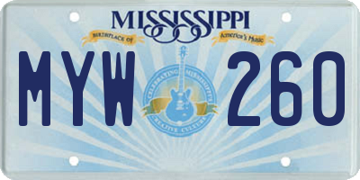 MS license plate MYW260