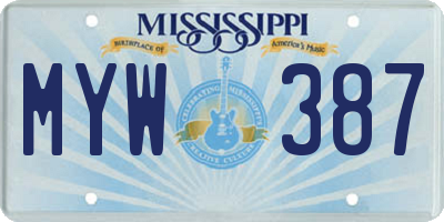 MS license plate MYW387