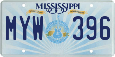 MS license plate MYW396