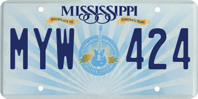 MS license plate MYW424