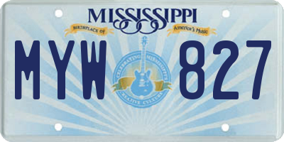 MS license plate MYW827