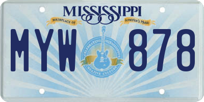 MS license plate MYW878