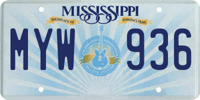 MS license plate MYW936