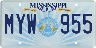 MS license plate MYW955
