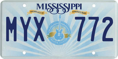 MS license plate MYX772