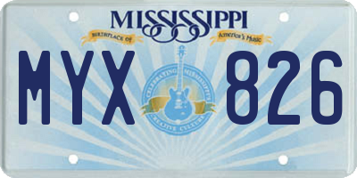 MS license plate MYX826