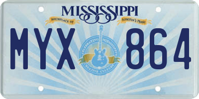 MS license plate MYX864