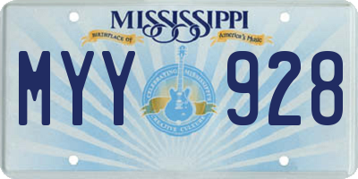 MS license plate MYY928