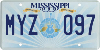 MS license plate MYZ097