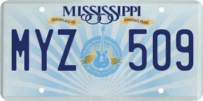 MS license plate MYZ509