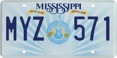 MS license plate MYZ571