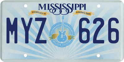 MS license plate MYZ626
