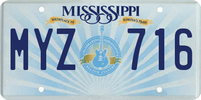 MS license plate MYZ716