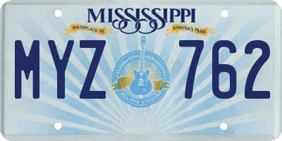 MS license plate MYZ762