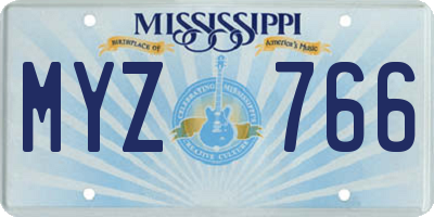 MS license plate MYZ766