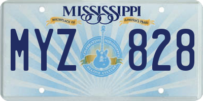 MS license plate MYZ828