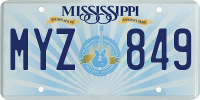 MS license plate MYZ849