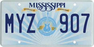 MS license plate MYZ907
