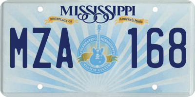 MS license plate MZA168