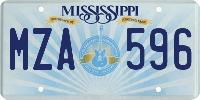 MS license plate MZA596