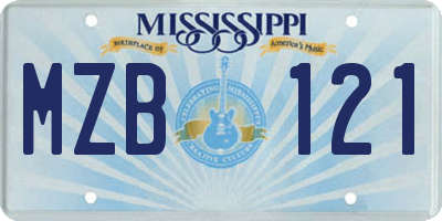 MS license plate MZB121