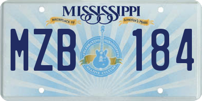 MS license plate MZB184
